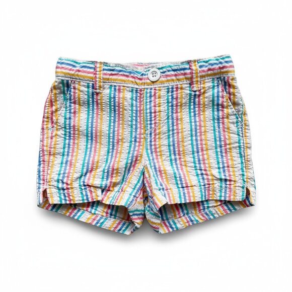 Old Navy Girls Kids Shorts Size 4 Rainbow Seersucker Beach Summer Travel Casual - Picture 1 of 6